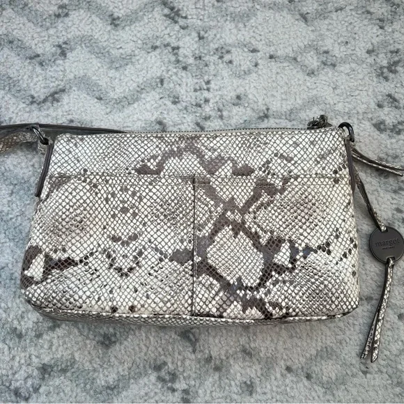 Margot New York Molly Crossbody Leather Bag Snake Skin Print - Picture 2 of 14